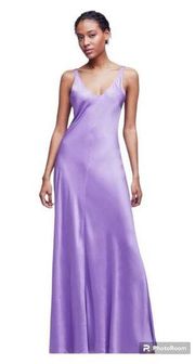 L'AGENCE Clea Maxi Slip silk- like cocktail Dress Size 6 Orchid/Lavender/purple