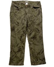 Westport Cropped Pant Green Palm Fronds