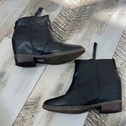 Hidden Wedge Black Ankle Boots
