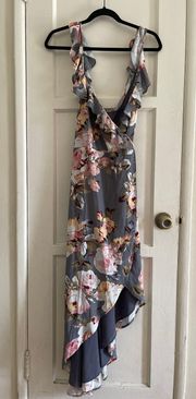 Fillmore gray floral maxi dress