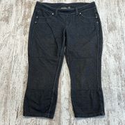 Athleta Heathered Black Denim Bettona Jegging Capri Leggings Size Small