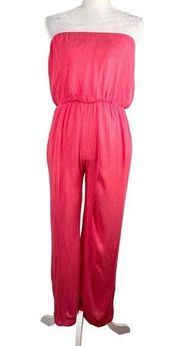 Exist Jumpsuit Coral Strapless Lightweight Pockets Large New