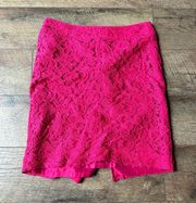 Pink Lace Pencil Skirt. Size 2