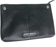 Lucky Brand Black Leather Clutch Pouch Purse