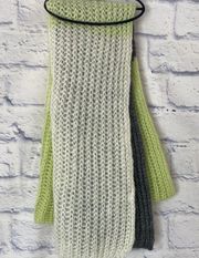 Topshop chunky knit neon green gray ivory scarf NWOT