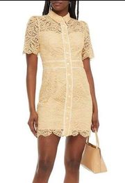 NWT  Woman Livy Grosgrain-trimmed Corded Lace Mini Dress size 42 (6/8)