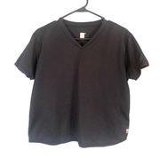 Lucy Black Short Sleeve Athletic V-Neck T-Shirt Women Sz XL