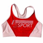Lorna Jane Women's Pink and Red Athletic Sports Bra Size Large