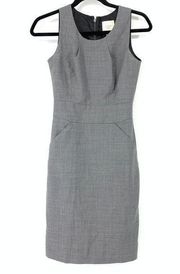 J. Crew Dress Women's Size 00 Sleeveless Suiting Wool Sheath Back Zipper Gray