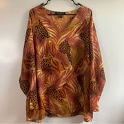 Vintage  Animal Print V-Neck Tunic Size 22