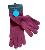 Cynthia Rowley Super Soft Stretch Gloves Wool Red Maroon Burgundy Blend One Size