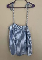 Alana smocked tank Top striped  Size Medium