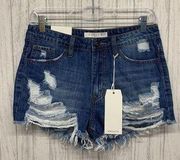 Womens Size M Nature Denim Shorts Distressed NWT