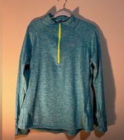 Tangerine Size XXL Aqua Athletic 1/4 Zip Pockets Thumb Slits Jacket Aqua Paint