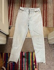 Light wash jeans with cut out pocket holes never worn