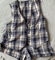 Vintage Plaid Shorts Set 