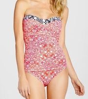 Tommy Bahama Coral Medallion Bandeau One Piece Swimsuit in Pink Lyst