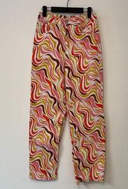 Rue21 Retro Multi Swirl Print Straight Jeans - Size Medium