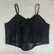 SheIn Black Lace Corset Top