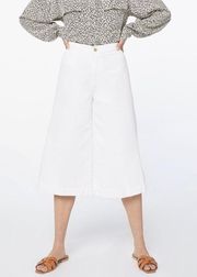 La Gaucho High Rise Cropped Jeans Blanc