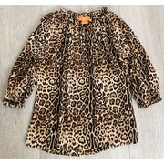 Joe Fresh Cheetah Print Button Up Blouse Top Shirt