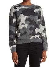 Lucky Brand Crew Neck Wool Blend Gray Camo Sweater. Size Small. NWT.