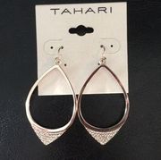 Tahari Interesting Pave Oval Hoops