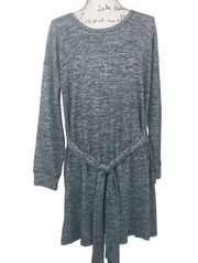 Cable & Gauge Gray Jersey Knit Long Sleeve Dress Size L