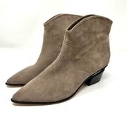 DONNA KAREN New York, suede cowboy style ankle boots, size 9.5, NWT