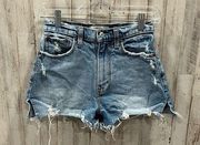 Abercrombie & Fitch Abercrombie Curve Love The Mom Short High Rise Distressed