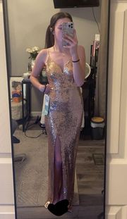 Blush/Rose Gold Sequin Prom Dress