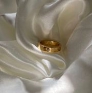 NEW 18K Gold plated cubic zirconia ring (4mm)