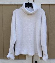 Columbia White Soft Fleece Turtleneck Pullover Sweater Women’s Size Small
