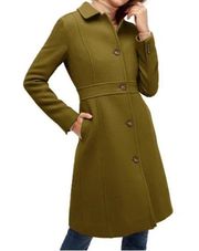 J. Crew Olive Green Wool Lady Day Coat In Italian Double-Cloth With Thinsulate