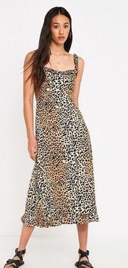 Faithful Women's Noemie Midi Dress in Le Cinq Sleveless Animal Print Size 4 NEW