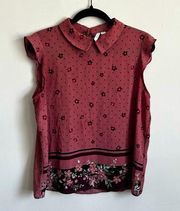 Medium Floral Collared Dress Blouse by Elle