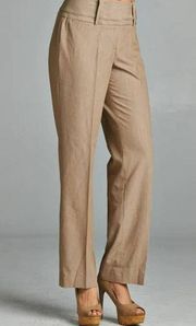 Larry Levine Front Pocket Wide Leg Khaki Trouser Pants size 6