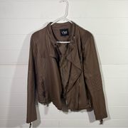 YMI faux brown leather jacket