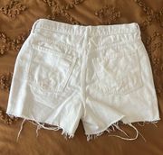 White Denim Boyfriend Shorts 