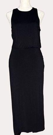 Maeve Anthropologie Ruched Modal Knit Midi Dress Sleeveless Black XS