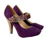 Miss Me Eiffel-3 Purple Faux Suede Heels - Size 7