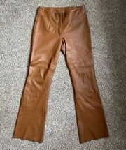 Vintage Pelle Studio Wilson’s Leather Brown Tan Leather Pants Low Rise Boot Cut