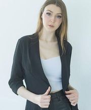 Amazon black ruched 3/4 blazer XL