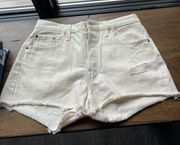 Levi’s Levi Strauss Cream Cut Off Shorts