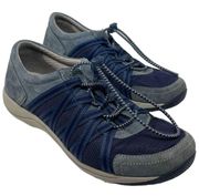 Henriette Women’s EU 38 US 7.5-8 Blue Suede Low Top Lace Up Sneakers