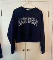 East Coast Navy Cropped Sweatshirt