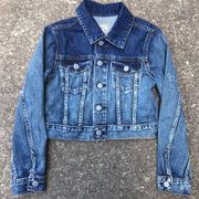Polo Ralph Lauren Blue Jean Jacket Denim Cotton Distressed Cropped