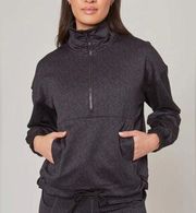 Mondetta Women’s Brushed Back 1/2 Zip Top in Black Pattern, Size Large