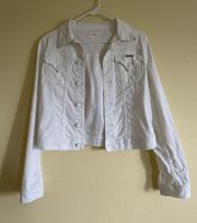 Pre loved  jean jacket in white size M