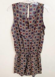 Gibson Floral Sleeveless Drawstring Romper